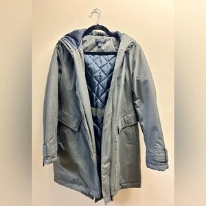 Halogen Green Trench Coat with Quilted Lining